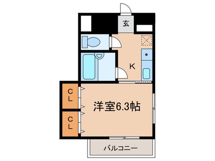 ボヌワール武庫之荘(1K/3階)の間取り写真