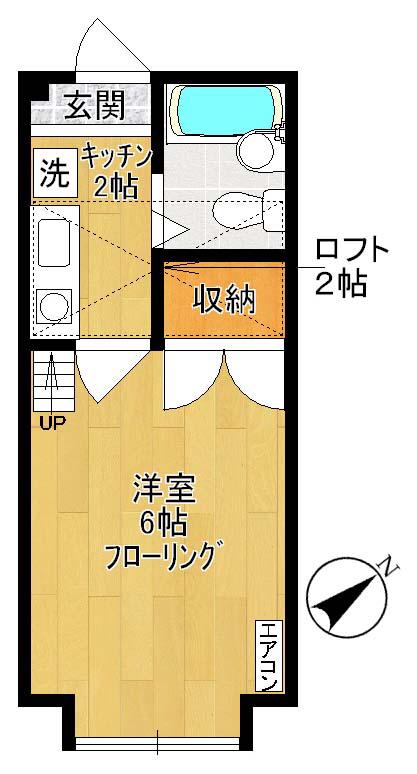 第二ハイツAMEYA(1K/1階)の間取り写真
