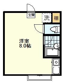 鈴木ビル(ワンルーム/1階)の間取り写真