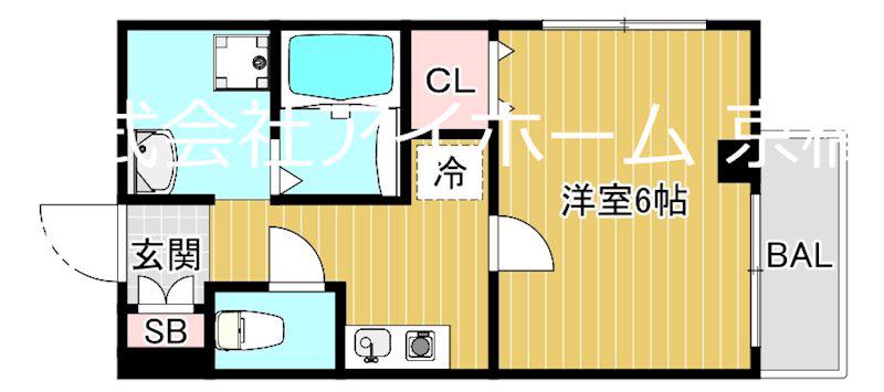 アイファースト成育(1K/5階)の間取り写真