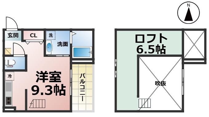 ESPACE DECORE(ワンルーム/2階)の間取り写真