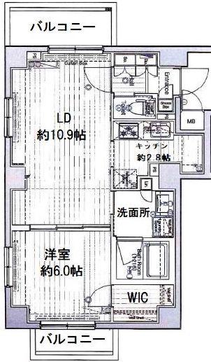 ベルグレードHA(1LDK/8階)の間取り写真