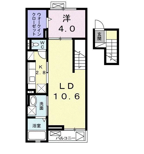 プログレス(1LDK/4階)の間取り写真