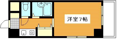 リバーサイドSOGAII(1K/4階)の間取り写真