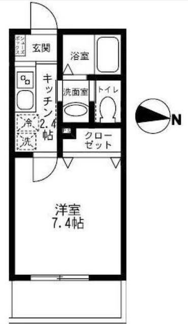 カーサレッジーナ(1K/3階)の間取り写真