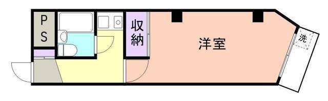 スカイハイツ三木町(1K/2階)の間取り写真
