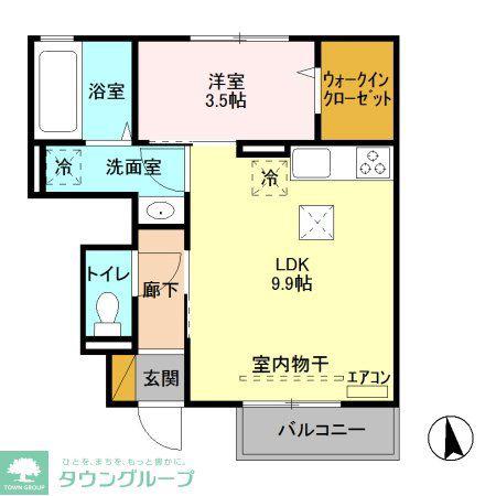 エトワールムーン(1LDK/1階)の間取り写真