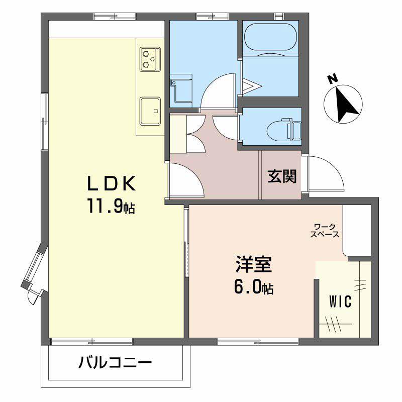 フレグランス リッチ E セ(1LDK/2階)の間取り写真