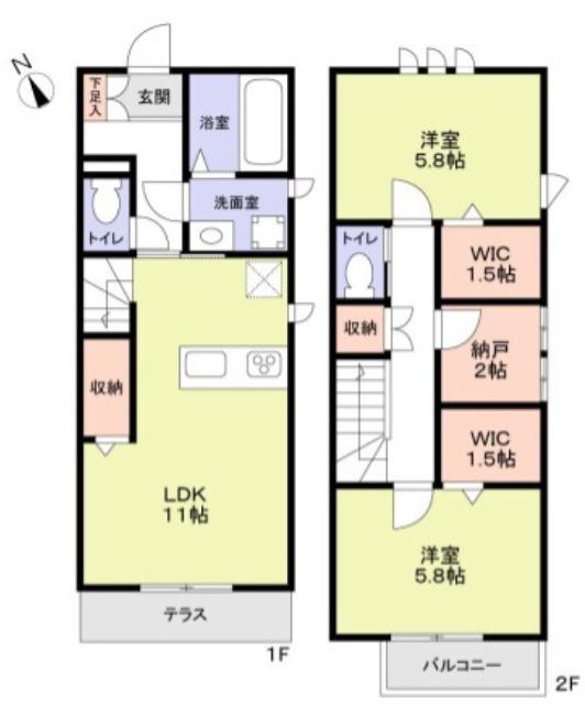 小金井市貫井北町3丁目計画(2SLDK/1階)の間取り写真