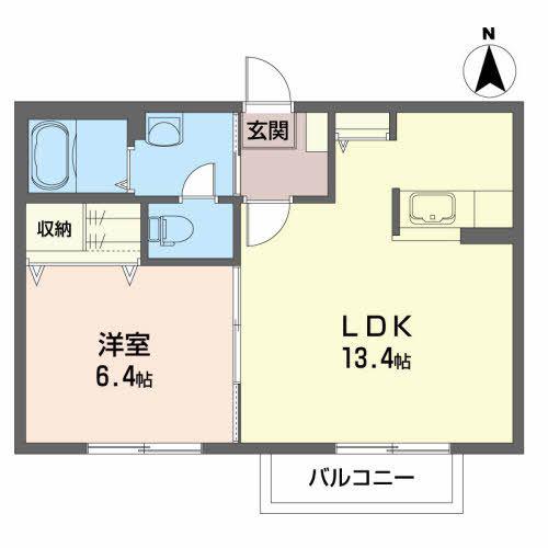 エステートMKA(1LDK/2階)の間取り写真