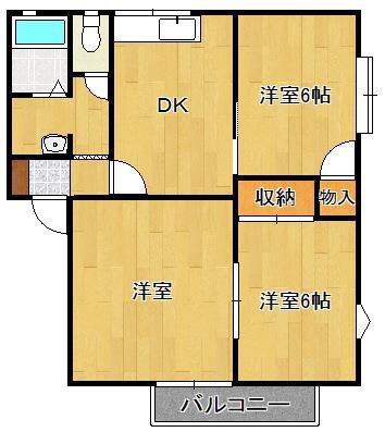 レーベンハイム(2LDK/1階)の間取り写真