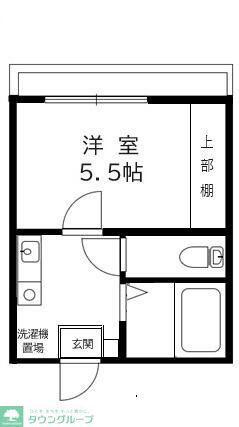 フラット七里(1K/3階)の間取り写真