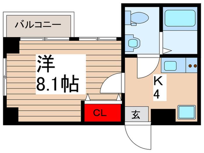 ノース FIELD 飯能(1K/5階)の間取り写真