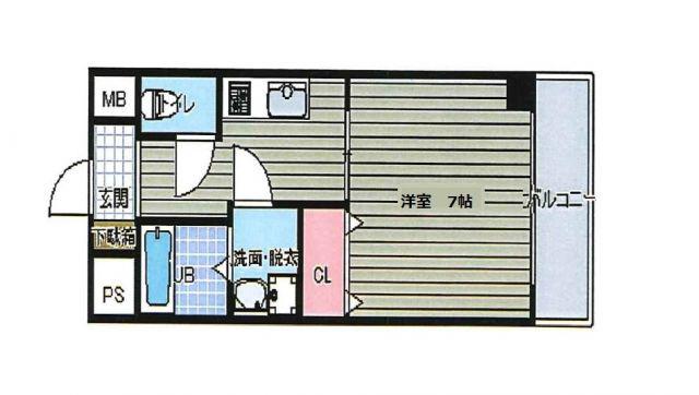 ゼファー東大阪(1K/7階)の間取り写真