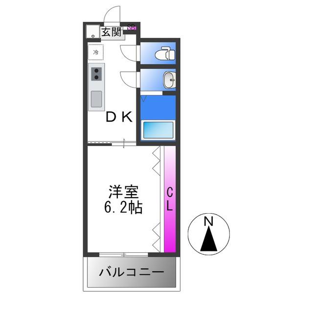 新深江池田マンション(1DK/2階)の間取り写真