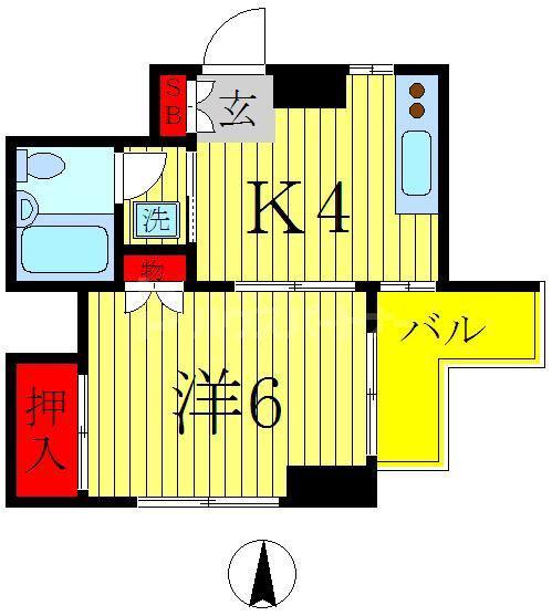 リバーシティ(1K/6階)の間取り写真