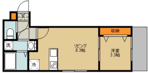 BEST STAGE 見沼区(1LDK/3階)の間取り写真