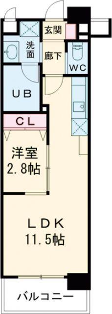 コンダクトレジデンスDAIZEN(1LDK/7階)の間取り写真