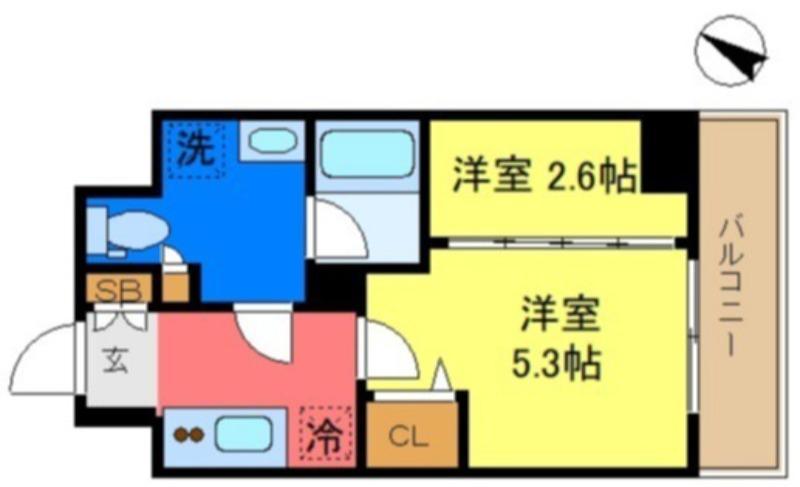ミライズ新小岩マーロ(2K/3階)の間取り写真