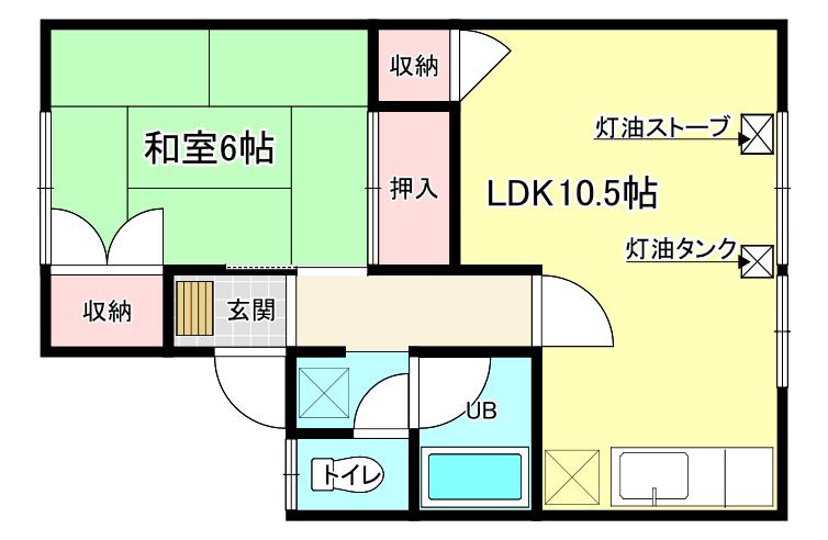 ラ・メゾンブランシュ(1LDK/2階)の間取り写真