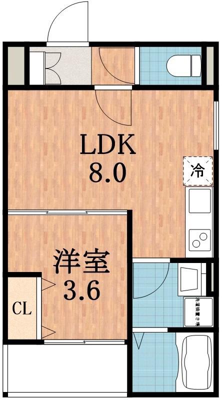 D PORTA BIJOU(1LDK/1階)の間取り写真