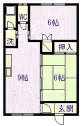 プラザハヤシ(2DK/2階)の間取り写真