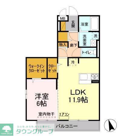 リヴェールA(1LDK/3階)の間取り写真