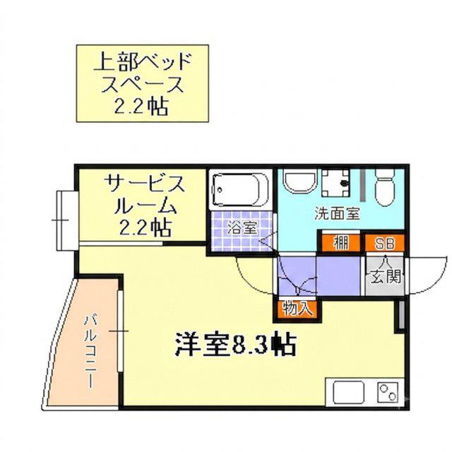 ワコーレ塩屋(1K/1階)の間取り写真