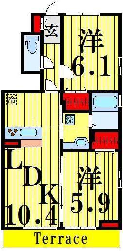 ルシオール イコー(2LDK/1階)の間取り写真