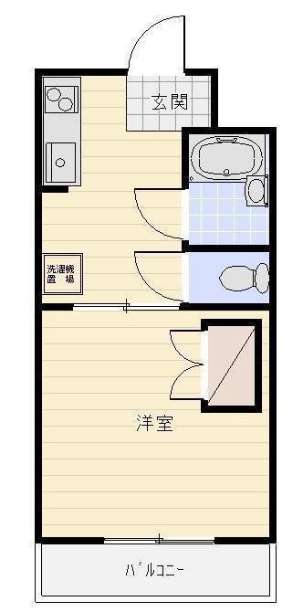 カーサヤマザキ(1DK/2階)の間取り写真