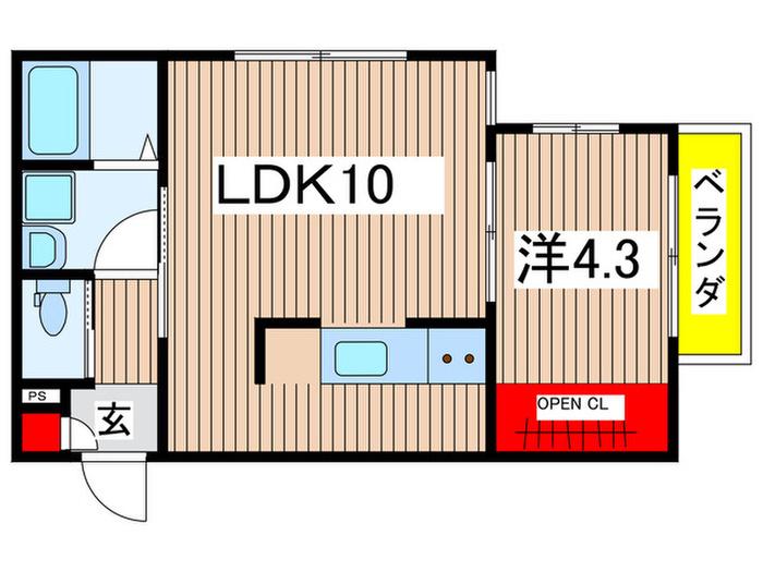 R-EIGHTEEN(1LDK/3階)の間取り写真