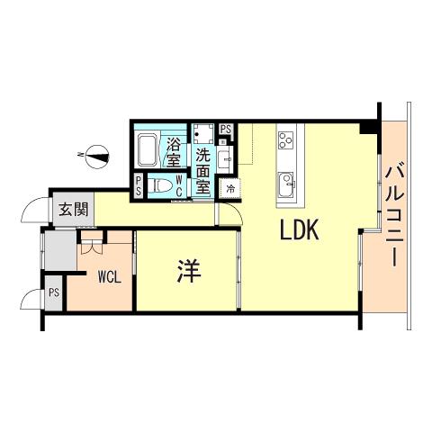コスモ海岸通(1SLDK/5階)の間取り写真