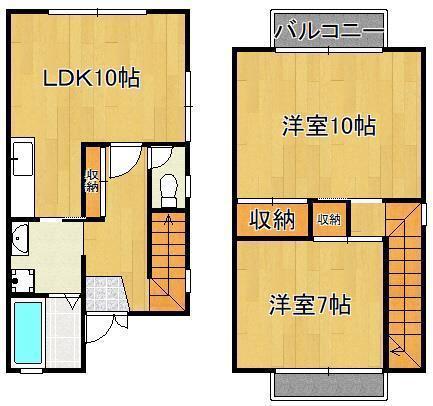 U-PALM F棟(2LDK/1階)の間取り写真