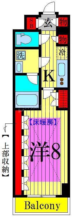 ARTECASA ALIVIE AYASE(1K/4階)の間取り写真