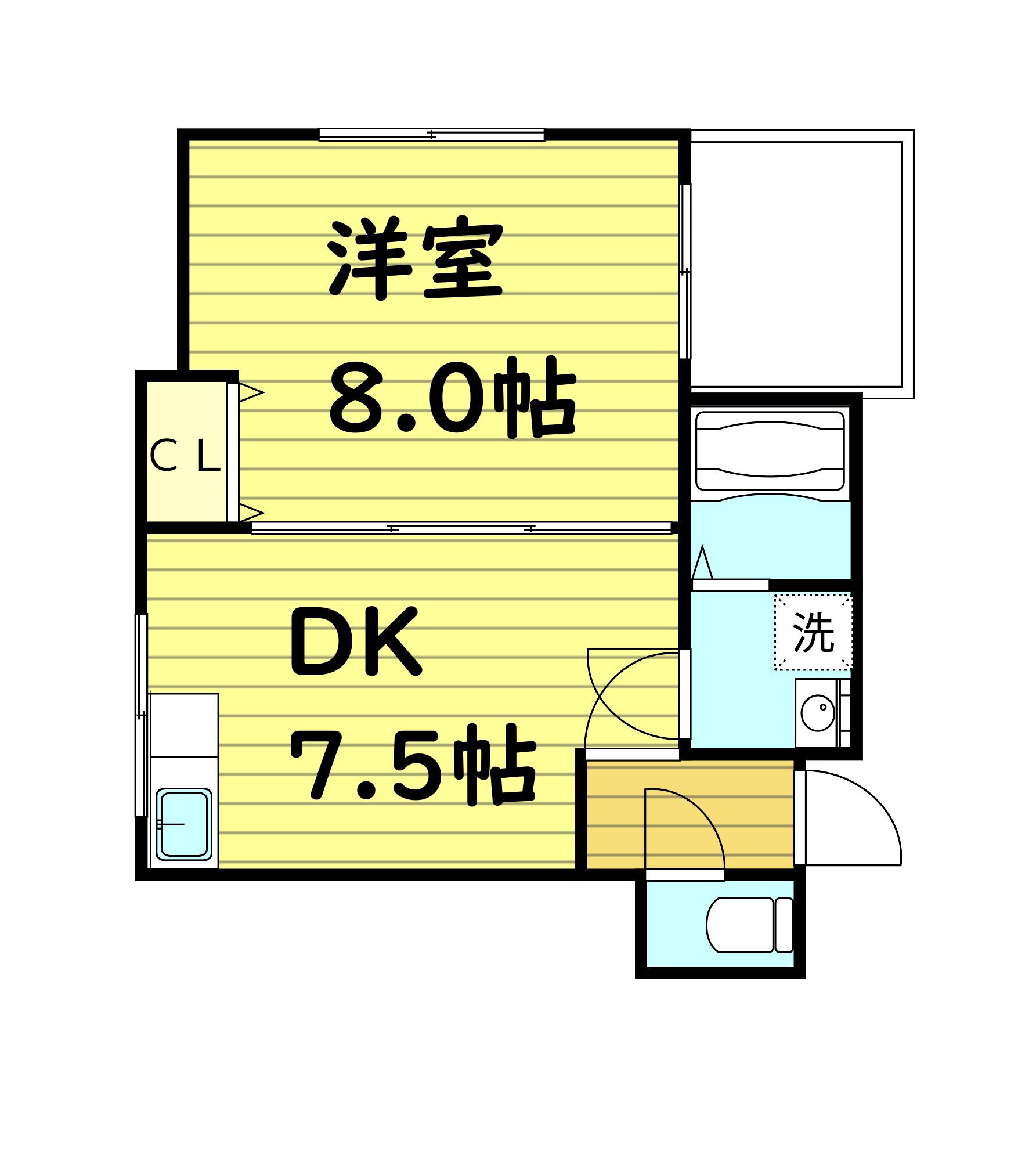 森の宮光栄マンション(1DK/2階)の間取り写真