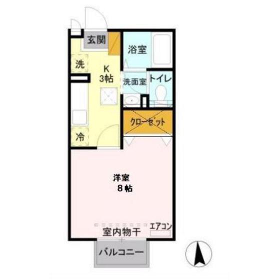 アンジェリーク(1K/1階)の間取り写真