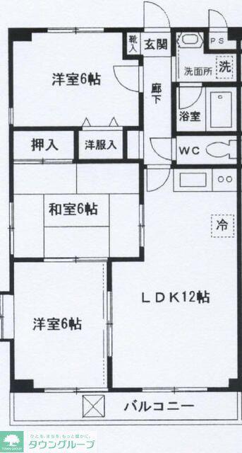 リバーリッジ町田(3LDK/4階)の間取り写真