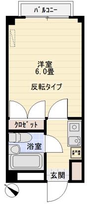 ユーコート千歳台(1K/3階)の間取り写真