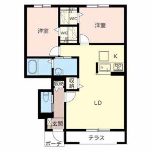 メゾンショコラ A棟(2LDK/1階)の間取り写真