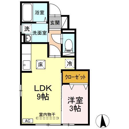 ベルメゾンII(1LDK/1階)の間取り写真