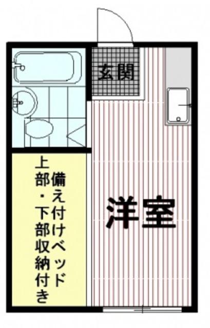 矢口第2ハイツ(ワンルーム/2階)の間取り写真