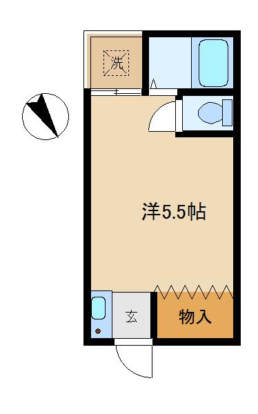 恵比寿セントラル(ワンルーム/2階)の間取り写真