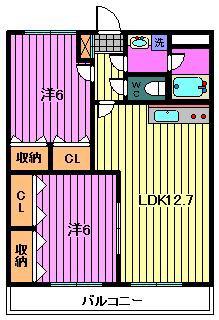 ブレインONE(2LDK/1階)の間取り写真