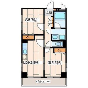 ラポールTNS(2LDK/5階)の間取り写真