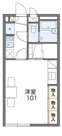 レオパレスセキバB(1K/2階)の間取り写真