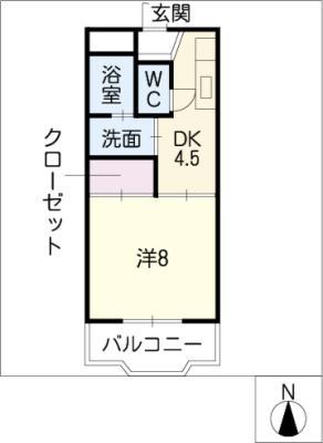キャッスル87(1DK/1階)の間取り写真