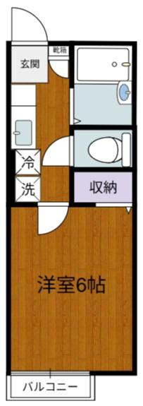 ハイツMIYOSHI III(1K/2階)の間取り写真