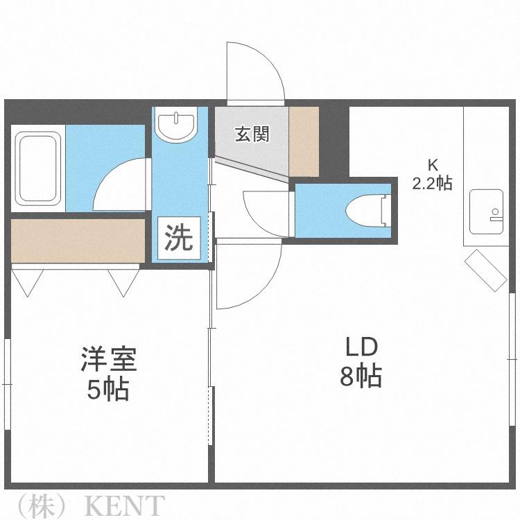 グラシアス円山(1LDK/1階)の間取り写真