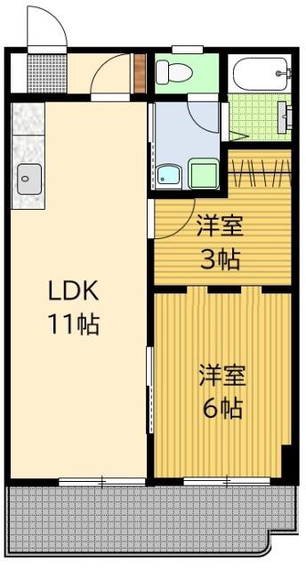COREHOUSEII(2LDK/3階)の間取り写真