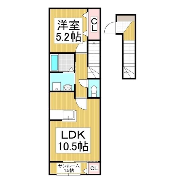 SK-FRONT(1LDK/2階)の間取り写真